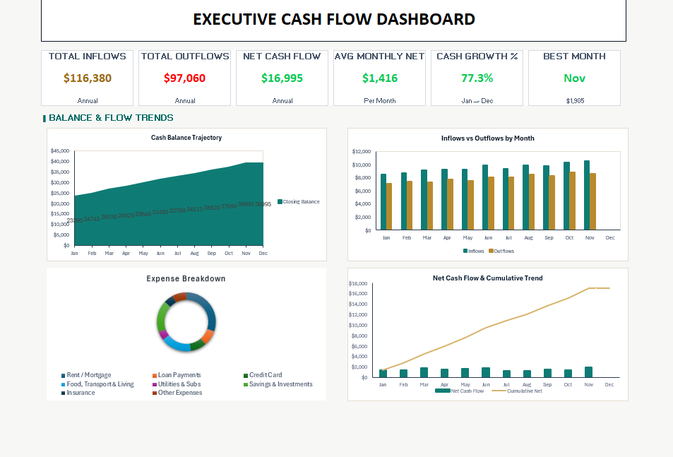 Executive Cash Flow Dashboard